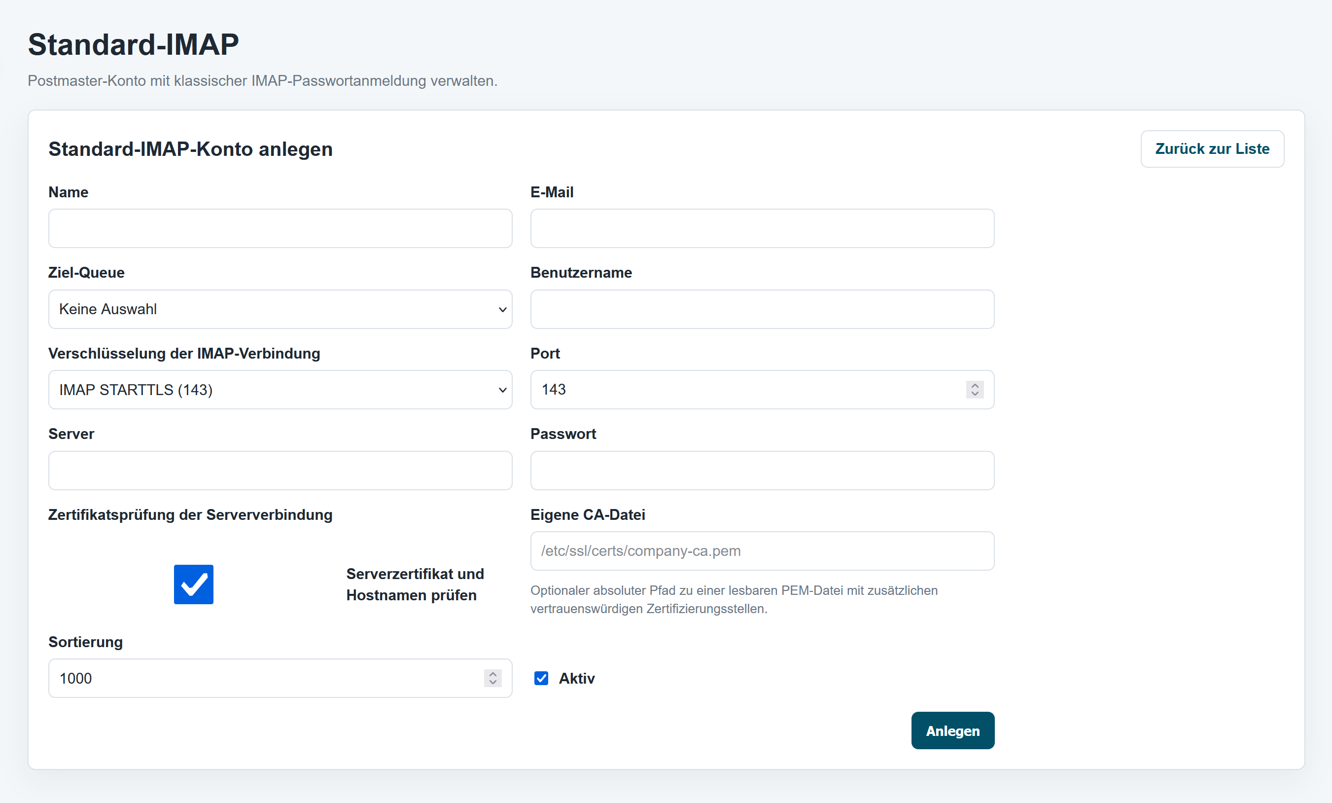 E-Mail-Abruf über IMAP