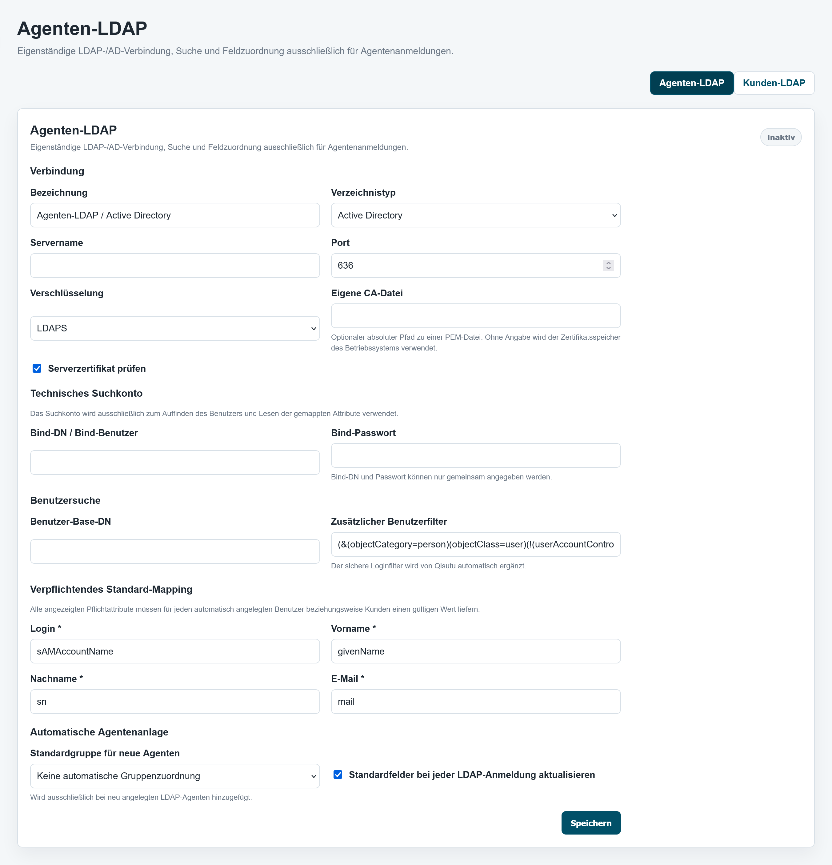 LDAP for agents
